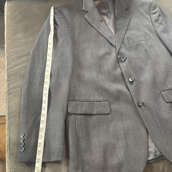 Men’s Perry Ellis Portfolio 2 Piece Gray Formal Suit Size 44 Jacket 36 Pants - Picture 6 of 15